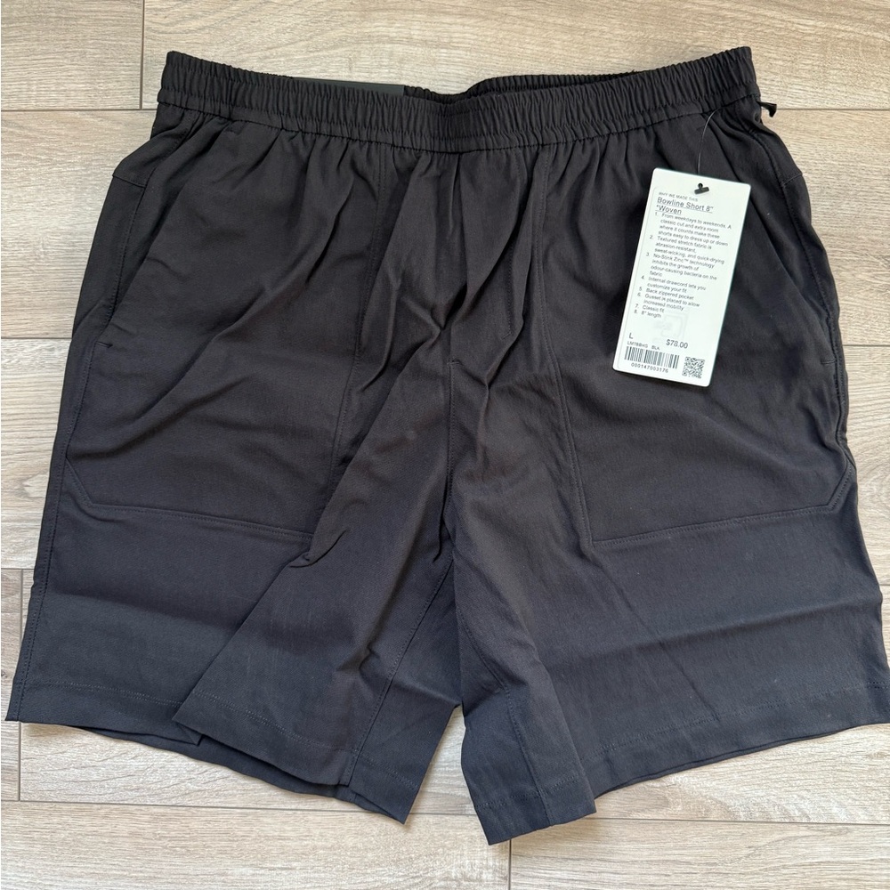 NWT Lululemon Men’s Bowline 8” Woven Size L Black